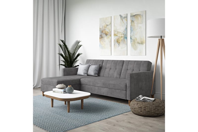 HARTFORD 3-sits Divanbäddsoffa Grå - Dorel Home - Möbler - Vardagsrum - Bäddsoffor