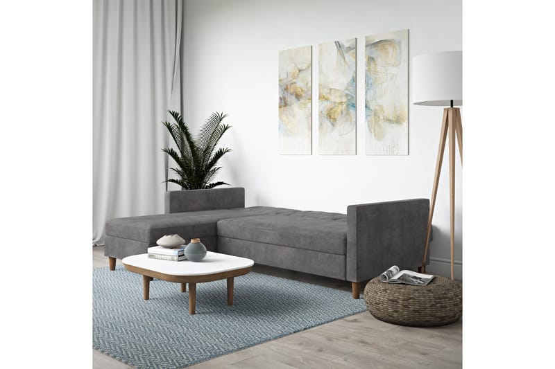 HARTFORD 3-sits Divanbäddsoffa Grå - Dorel Home - Möbler - Vardagsrum - Bäddsoffor