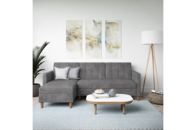 HARTFORD 3-sits Divanbäddsoffa Grå - Dorel Home - Möbler - Vardagsrum - Bäddsoffor