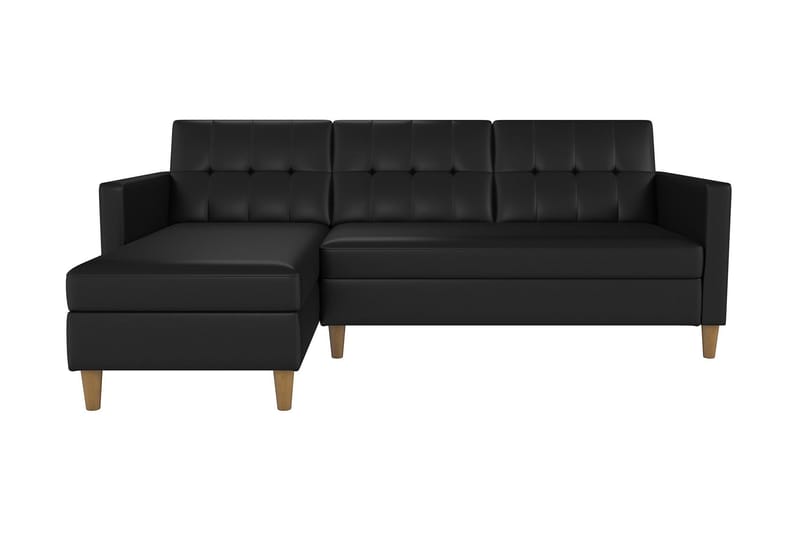 HARTFORD 3-sits Divanbäddsoffa Konstläder/Svart - Dorel Home - Bäddsoffor - Bäddsoffa divan