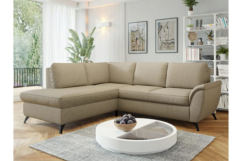 Hereford 3-sits Hörnbäddsoffa Beige - Möbler - Vardagsrum - Bäddsoffor - Hörnbäddsoffa