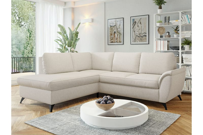 Hereford 3-sits Hörnbäddsoffa Beige/Ljusbeige - Möbler - Vardagsrum - Bäddsoffor - Hörnbäddsoffa
