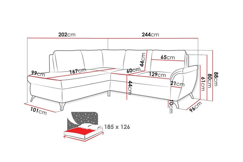 Hereford 3-sits Hörnbäddsoffa - Möbler - Vardagsrum - Bäddsoffor - Hörnbäddsoffa
