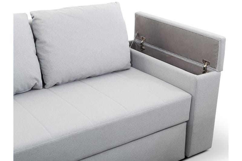 HERVAS 3-sits Bäddsoffa med Divan med Förvaring Grå/Grön - Möbler - Vardagsrum - Bäddsoffor