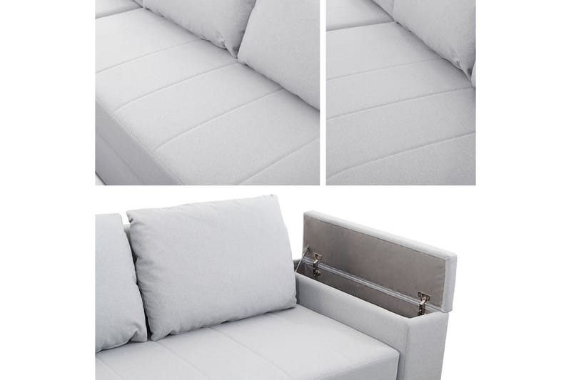 HERVAS 3-sits Bäddsoffa med Divan med Förvaring Grå/Grön - Möbler - Vardagsrum - Bäddsoffor