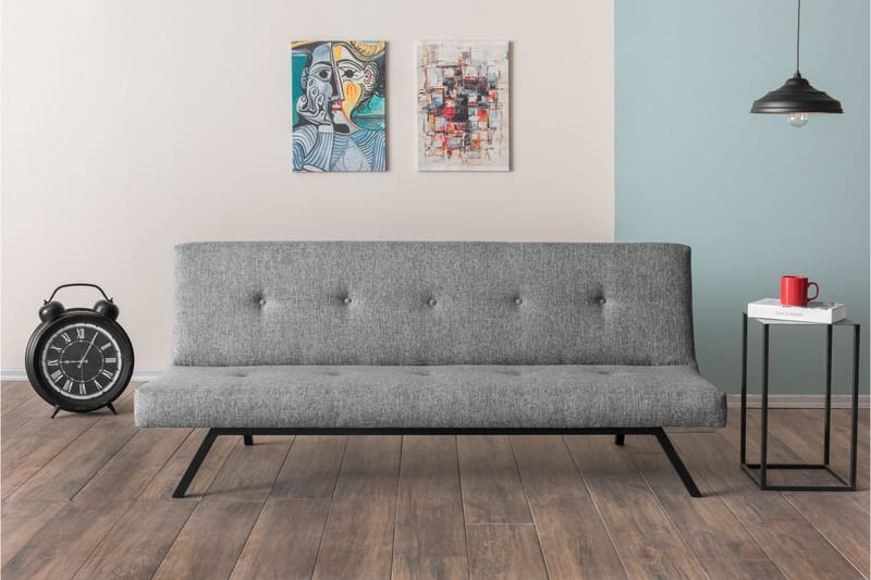 Hetalia 3-sits Längsbäddad Bäddsoffa 102x180 cm i Tyg - Grå - Möbler - Vardagsrum - Bäddsoffor