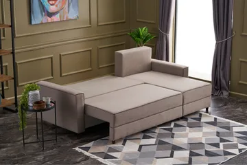 Highbank Bäddsoffa m. Divan 4-sits 200x150 - Cream - Möbler - Vardagsrum - Bäddsoffor