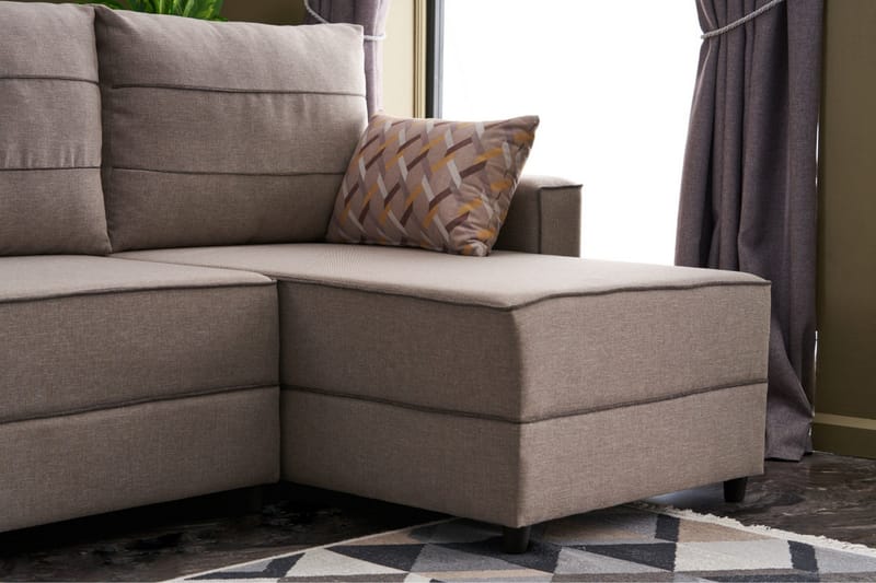 Highbank Bäddsoffa m. Divan 4-sits 200x150 - Cream - Möbler - Vardagsrum - Bäddsoffor