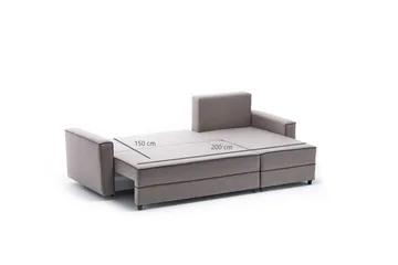 Highbank Bäddsoffa m. Divan 4-sits 200x150 - Cream - Möbler - Vardagsrum - Bäddsoffor