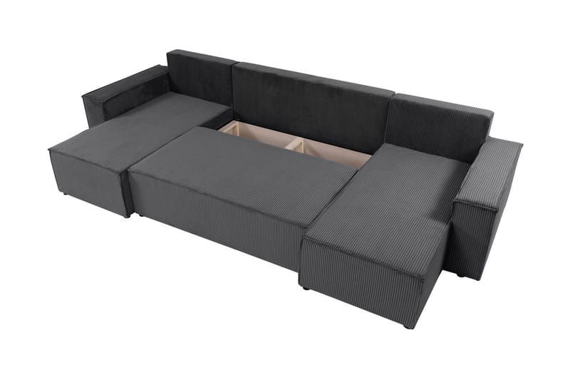 Hobson Bäddsoffa Dubbeldivan 4-sits i Plysch - Beige - Möbler - Vardagsrum - Bäddsoffor - U bäddsoffa