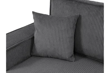 Hobson Bäddsoffa Dubbeldivan 4-sits i Plysch - Grå - Möbler - Vardagsrum - Bäddsoffor - U bäddsoffa