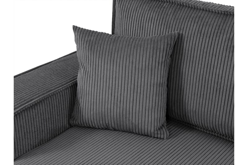 Hobson Bäddsoffa Dubbeldivan 4-sits i Plysch - Grå - Möbler - Vardagsrum - Bäddsoffor - U bäddsoffa