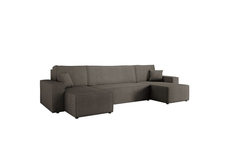 Hobson Bäddsoffa Dubbeldivan 4-sits i Plysch, Grå