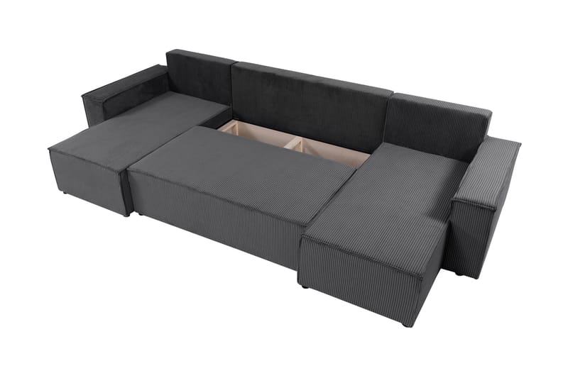 Hobson Bäddsoffa Dubbeldivan 4-sits i Plysch - Brun - Möbler - Vardagsrum - Bäddsoffor - U bäddsoffa