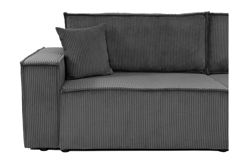 Hobson Bäddsoffa Dubbeldivan 4-sits i Plysch - Grå - Möbler - Vardagsrum - Bäddsoffor - U bäddsoffa