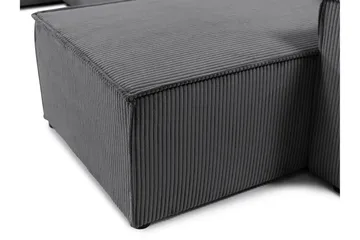 Hobson Bäddsoffa Dubbeldivan 4-sits i Plysch - Grå - Möbler - Vardagsrum - Bäddsoffor - U bäddsoffa