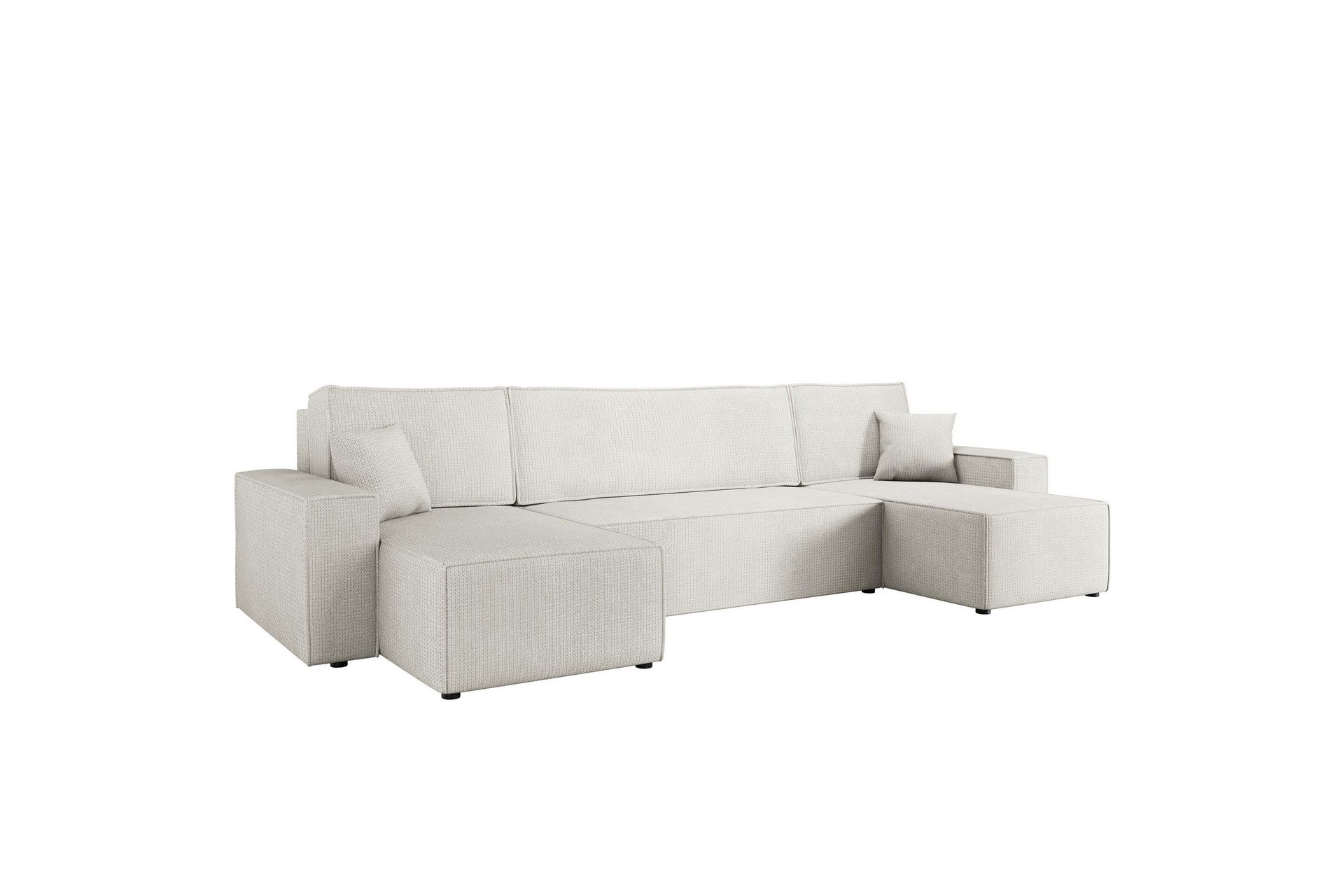 Hobson B&auml;ddsoffa Dubbeldivan 4-sits i Plysch - Vit