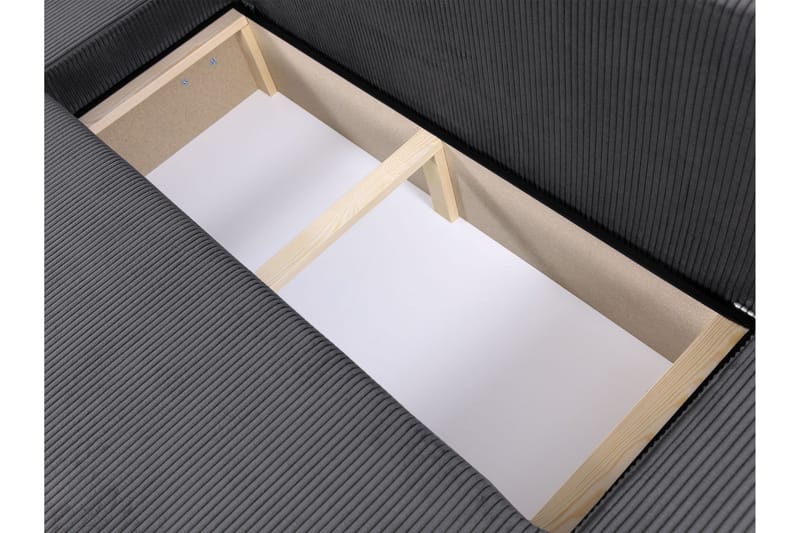 Hobson Bäddsoffa Dubbeldivan 4-sits i Plysch - Grå - Möbler - Vardagsrum - Bäddsoffor - U bäddsoffa