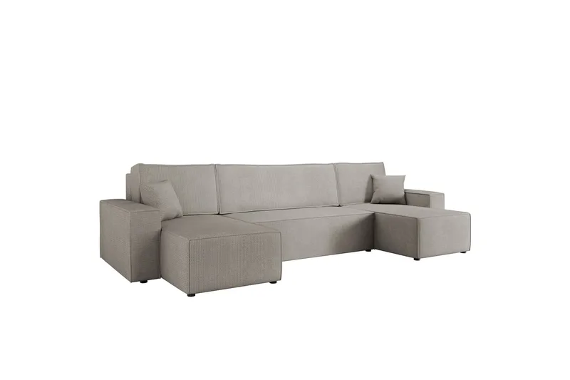 Hobson Bäddsoffa Dubbeldivan 4-sits i Plysch, Grå