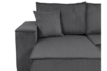 Hobson Bäddsoffa Dubbeldivan 4-sits i Plysch - Grå - Möbler - Vardagsrum - Bäddsoffor - U bäddsoffa