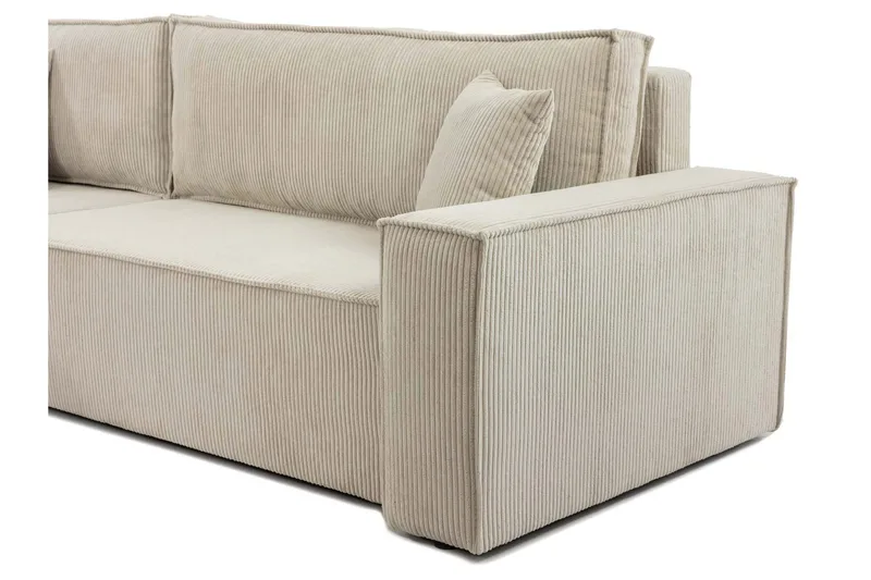 Hobson Bäddsoffa med Divan 3-sits i Plysch - Grå - Möbler - Vardagsrum - Bäddsoffor
