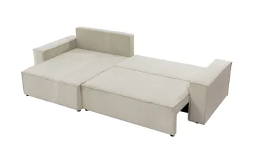 Hobson Bäddsoffa med Divan 3-sits i Plysch - Grå - Möbler - Vardagsrum - Bäddsoffor