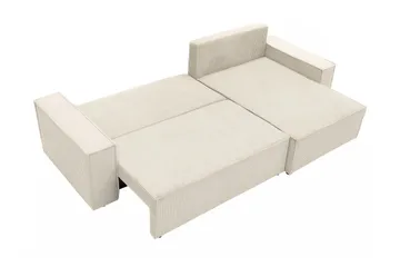 Hobson Bäddsoffa med Divan 3-sits i Plysch - Grå - Möbler - Vardagsrum - Bäddsoffor
