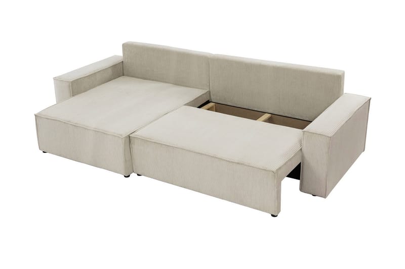 Hobson Bäddsoffa med Divan 3-sits i Plysch - Beige - Möbler - Vardagsrum - Bäddsoffor