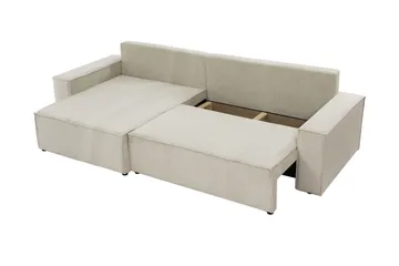Hobson Bäddsoffa med Divan 3-sits i Plysch - Grå - Möbler - Vardagsrum - Bäddsoffor