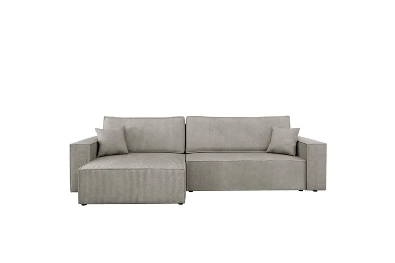 Hobson Bäddsoffa med Divan 3-sits i Plysch - Grå - Möbler - Vardagsrum - Bäddsoffor