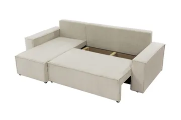 Hobson Bäddsoffa med Divan 3-sits i Plysch - Grå - Möbler - Vardagsrum - Bäddsoffor
