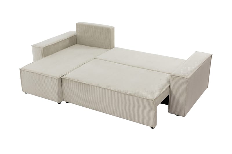 Hobson Bäddsoffa med Divan 3-sits i Plysch - Beige - Möbler - Vardagsrum - Bäddsoffor