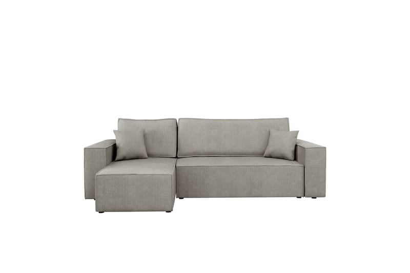 Hobson Bäddsoffa med Divan 3-sits i Plysch - Grå - Möbler - Vardagsrum - Bäddsoffor