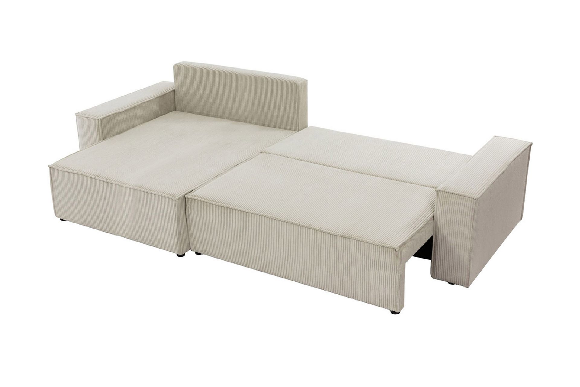 Hobson Bäddsoffa med Divan 3-sits i Plysch - Vit - Möbler - Vardagsrum - Bäddsoffor