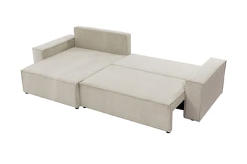 Hobson Bäddsoffa med Divan 3-sits i Plysch - Vit - Möbler - Vardagsrum - Bäddsoffor
