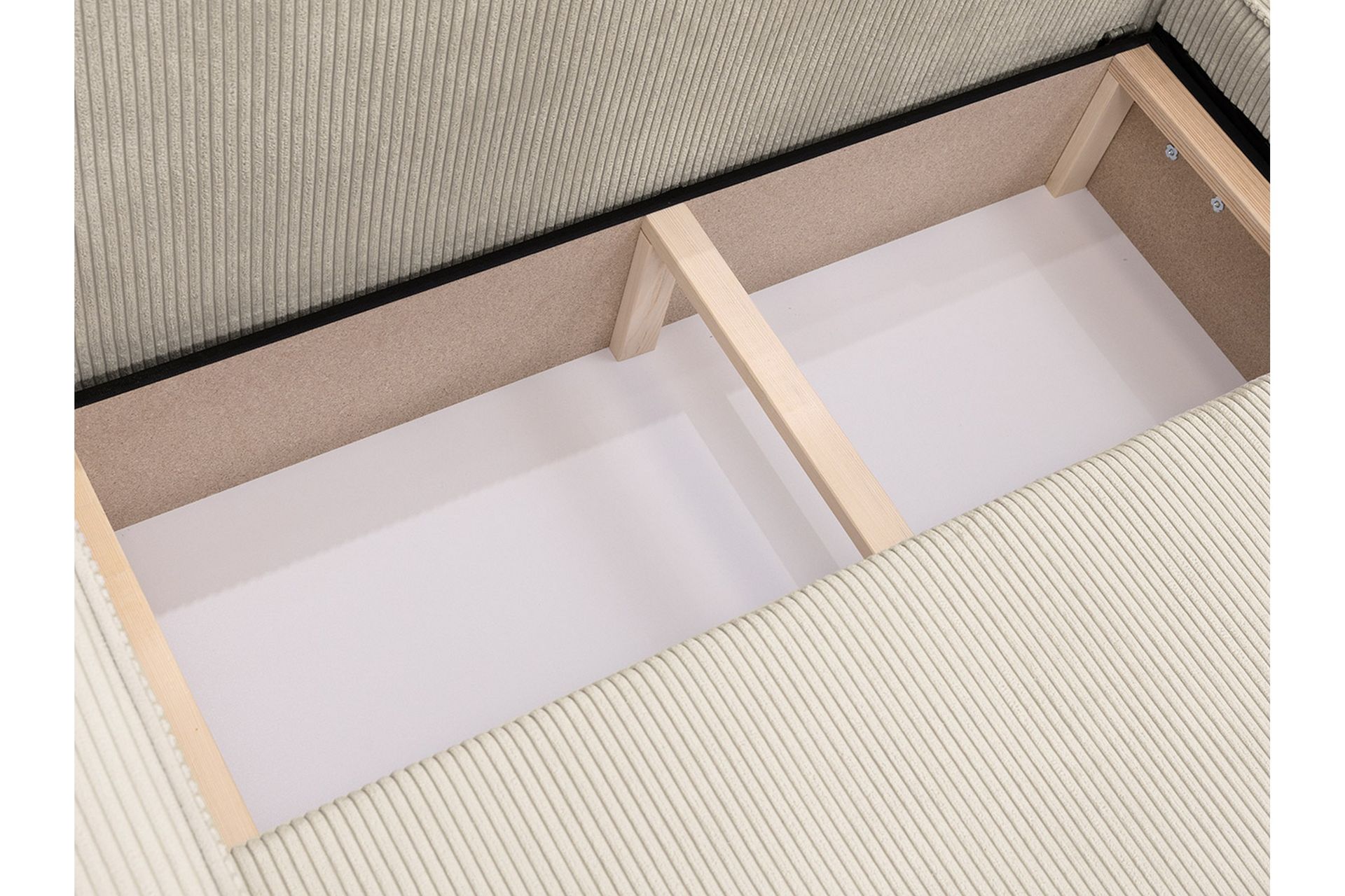 Hobson Bäddsoffa med Divan 3-sits i Plysch - Vit - Möbler - Vardagsrum - Bäddsoffor