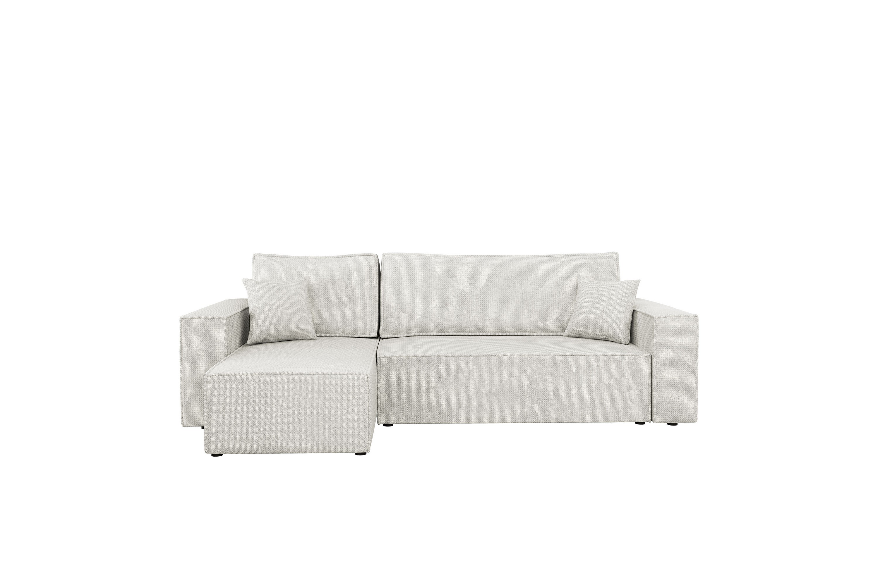 hobson bäddsoffa med divan 3-sits i plysch - vit