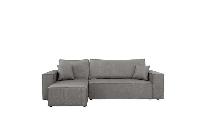Hobson Bäddsoffa med Divan 3-sits i Plysch - Grå - Möbler - Vardagsrum - Bäddsoffor