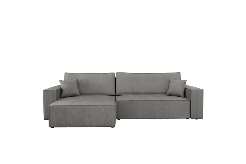 Hobson Bäddsoffa med Divan 3-sits i Plysch - Grå - Möbler - Vardagsrum - Bäddsoffor