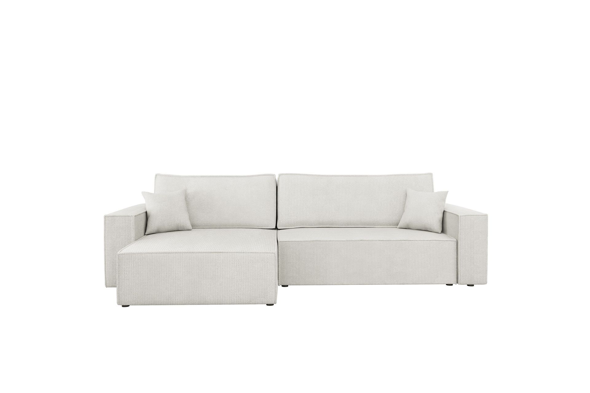 Hobson Bäddsoffa med Divan 3-sits i Plysch - Vit - Möbler - Vardagsrum - Bäddsoffor