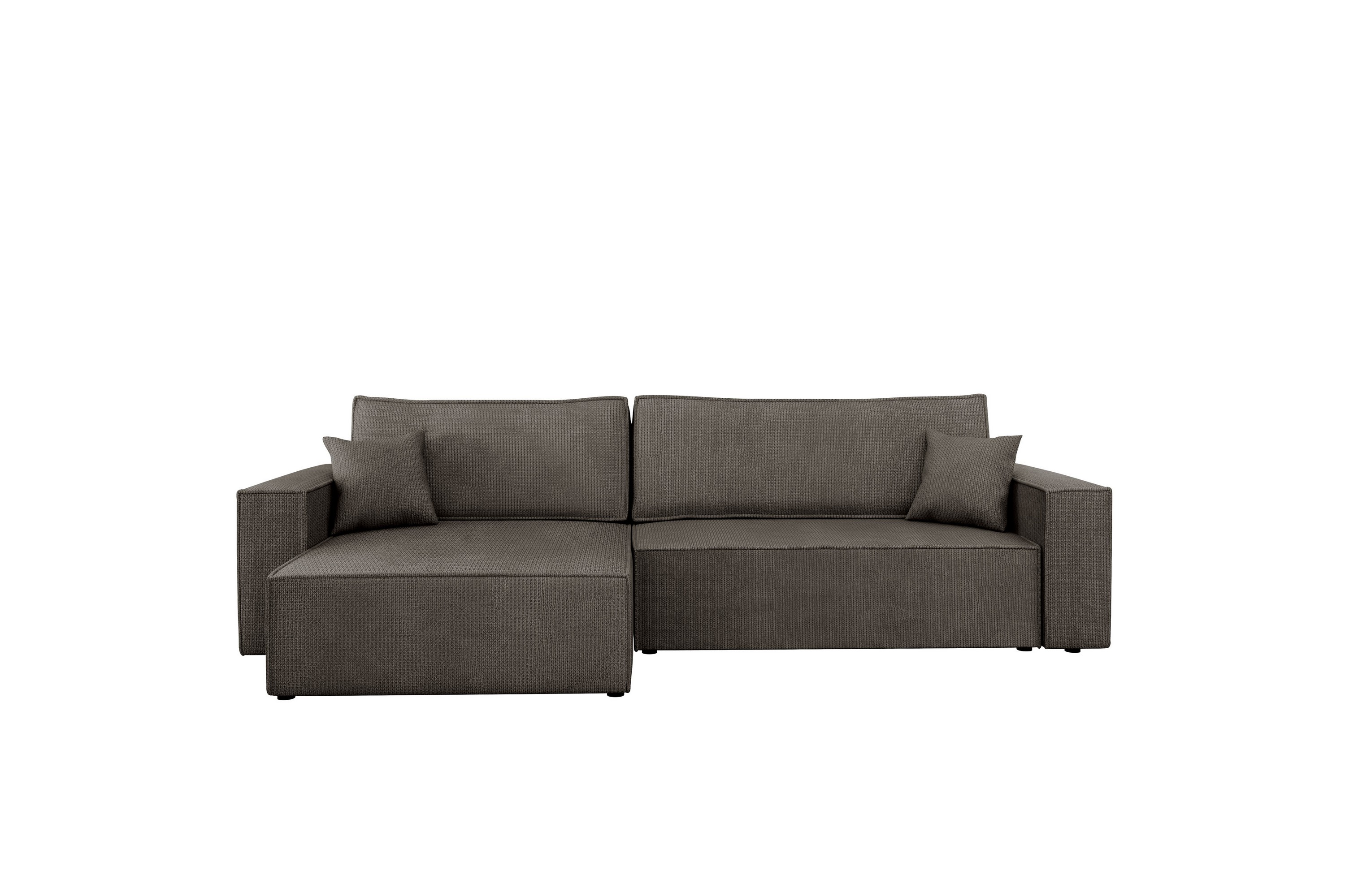 hobson bäddsoffa med divan 3-sits i plysch - grå