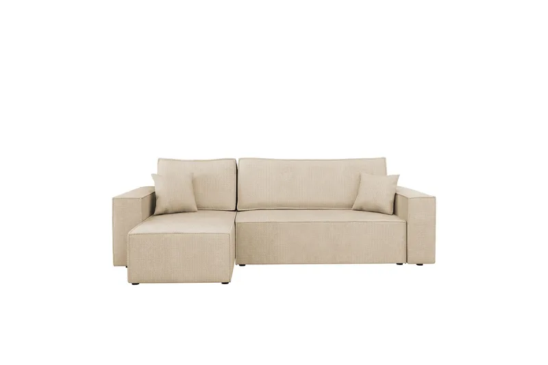 Hobson Bäddsoffa med Divan 3-sits i Plysch, Beige