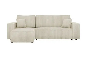 Hobson Bäddsoffa med Divan 3-sits i Plysch - Grå - Möbler - Vardagsrum - Bäddsoffor