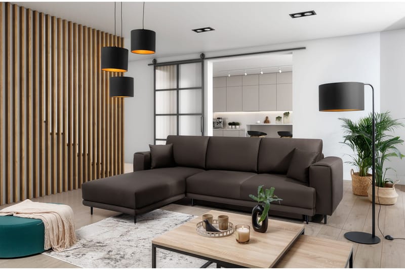 Hopland 3-sits Bäddsoffa m. Divan med Förvaring - Grå - Möbler - Vardagsrum - Bäddsoffor