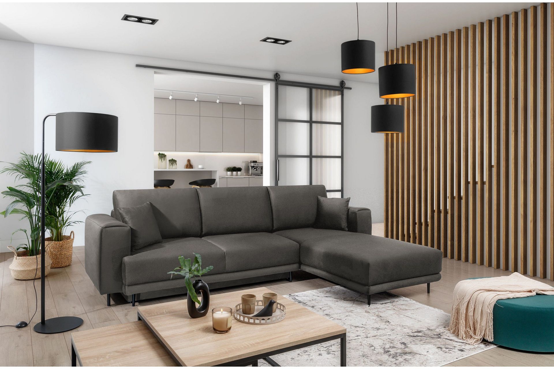 Hopland 3-sits B&auml;ddsoffa m. Divan med F&ouml;rvaring - Gr&aring;