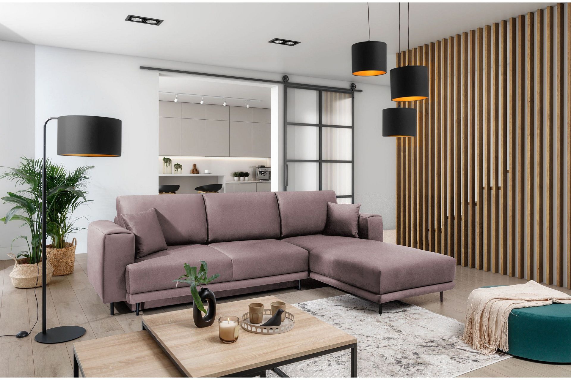 Hopland 3-sits B&auml;ddsoffa m. Divan med F&ouml;rvaring - Rosa