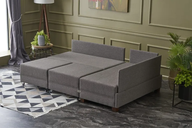 Algeria Hörnbäddsoffa Höger - Brun - Möbler - Vardagsrum - Bäddsoffor - Hörnbäddsoffa