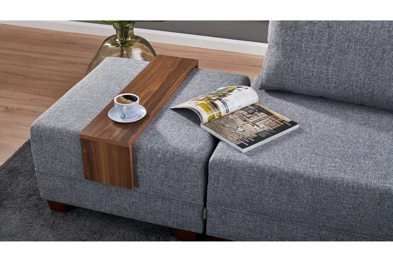 Algeria Hörnbäddsoffa Höger - Grå - Möbler - Vardagsrum - Bäddsoffor - Hörnbäddsoffa