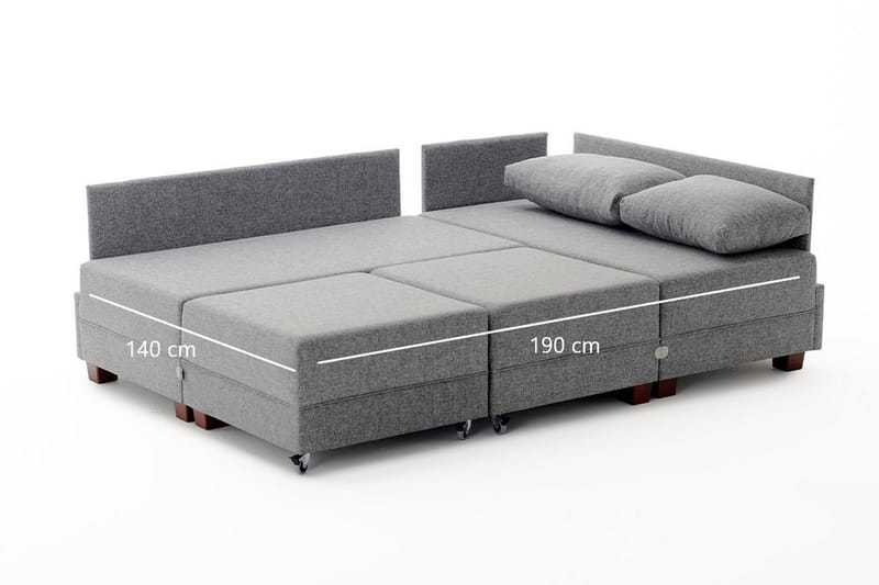 Algeria Hörnbäddsoffa Vänster - Grå - Möbler - Vardagsrum - Bäddsoffor - Hörnbäddsoffa