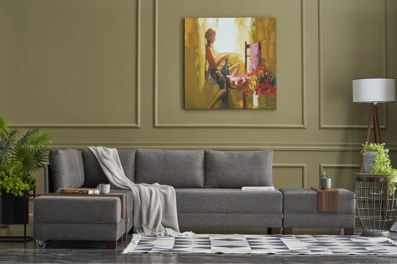 Algeria Hörnbäddsoffa Vänster - Grå - Möbler - Vardagsrum - Bäddsoffor - Hörnbäddsoffa